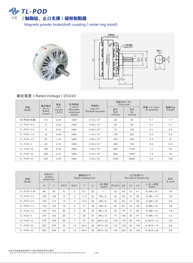 強制風冷卻單出軸磁粉制動器規格型號尺寸參數圖 強制風冷卻單出軸磁粉制動器規格型號尺寸參數圖